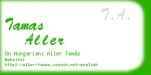 tamas aller business card